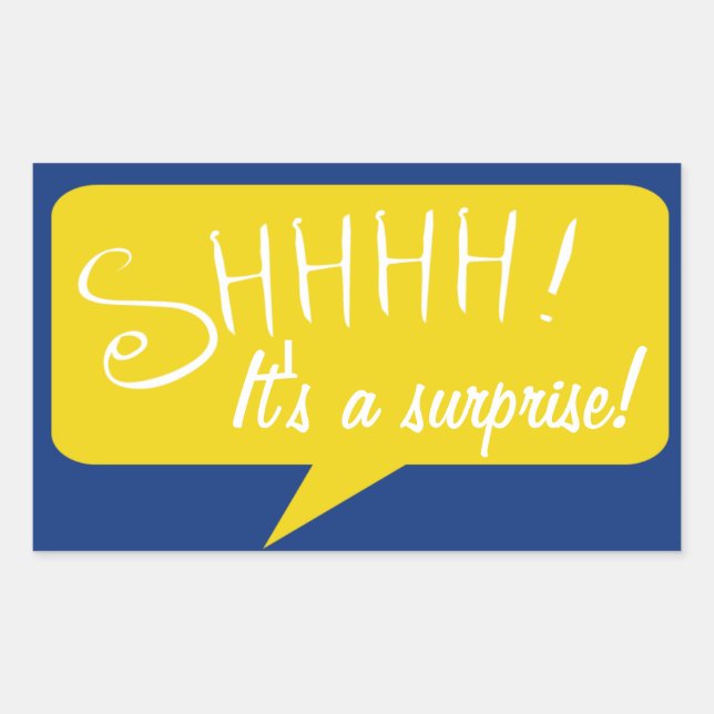 Shhh Surprise Party - Sticker - Bleu et or (Devant)