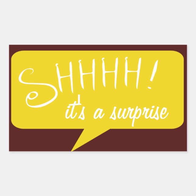 Shhh Surprise Party - Sticker - Maroon and Gold (Front)