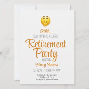 Shhh Surprise Retraite Party Invitation
