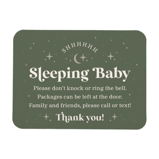 Shhhh Sleeping Baby Door Magnet (Horizontal)