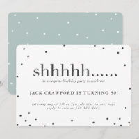 Shhhhh, surprise birthday party invitation