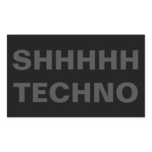 SHHHHH TECHNO Sticker gray on black