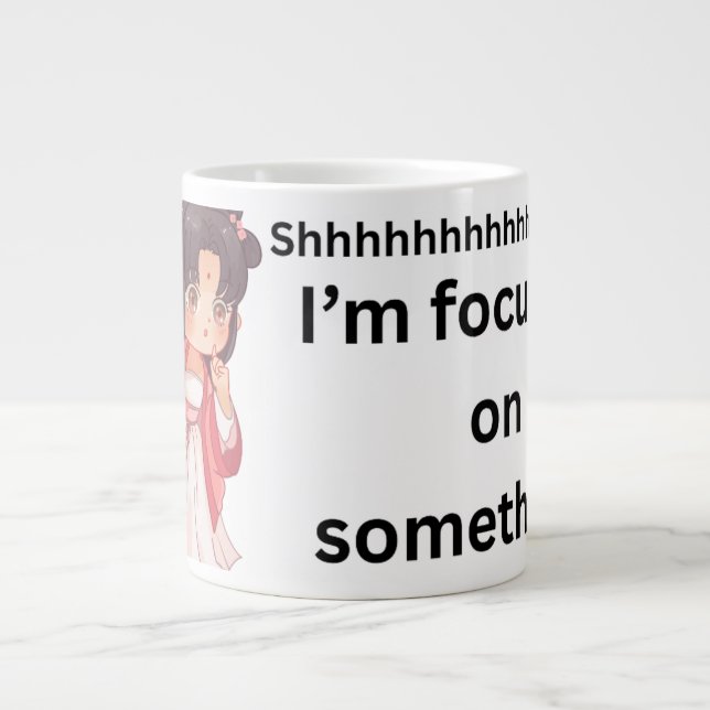 'Shhhhhh.... I'm Focusing' Anime-Style Study Mug (Front)