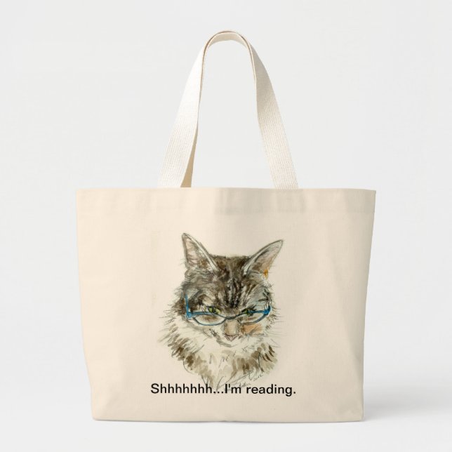 "Shhhhhh… je lis" le sac fourre-tout avec le CAT (Devant)