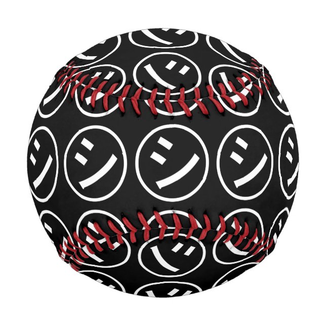 ㋛ Shi Kana Katakana Smiling Emoji / Emoticon Baseball (Front)