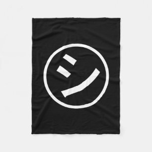 ㋛ Shi Kana Katakana Smiling Emoji / Emoticon Fleece Blanket