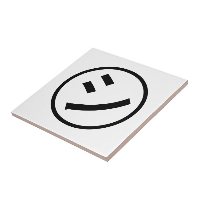 ㋛ Shi Kana Katakana Smiling Emoji / Emoticon Tile (Side)
