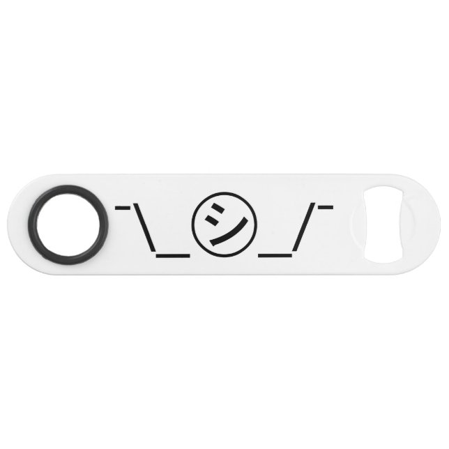 Shi Kana Shrug Emoticon ¯\_㋛_/¯ Japanese Kaomoji Bar Key (Front (Horizontal))