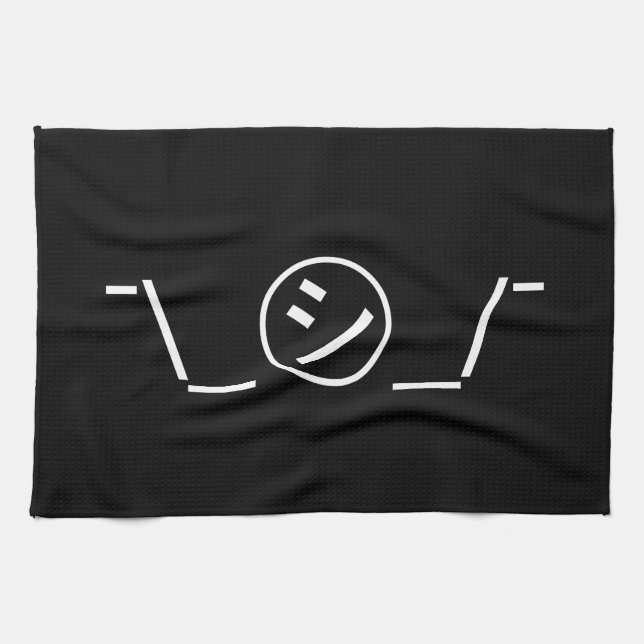 Shi Kana Shrug Emoticon ¯\_㋛_/¯ Japanese Kaomoji Kitchen Towel (Horizontal)
