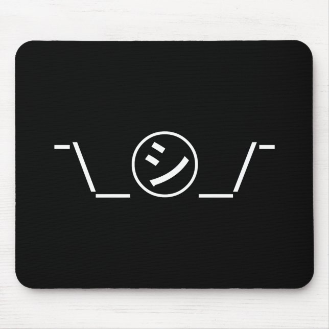 Shi Kana Shrug Emoticon ¯\_㋛_/¯ Japanese Kaomoji Mouse Pad (Front)