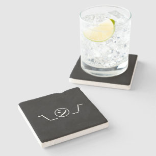 Shi Kana Shrug Emoticon ¯\_㋛_/¯ Japanese Kaomoji Stone Coaster