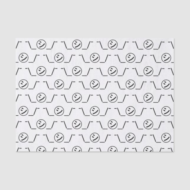 Shi Kana Shrug Emoticon ¯\_㋛_/¯ Japanese Kaomoji Tissue Paper (Front)