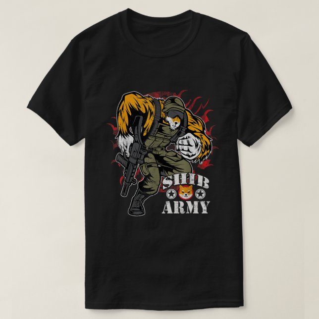 SHIB ARMY Shiba Inu Soldier Crypto T-Shirt (Design Front)