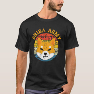 Shiba Army Inu Meme Coin Retro Vintage Crypto Curr T-Shirt