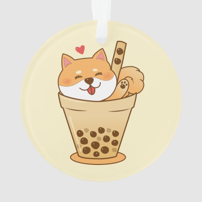 Shiba Boba Ornament (Back)
