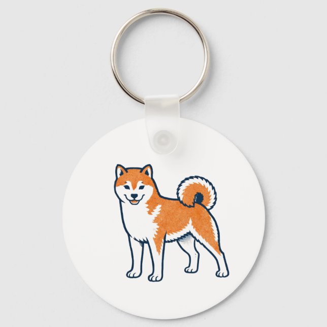 Shiba Inu ー Standing Keychain (Front)