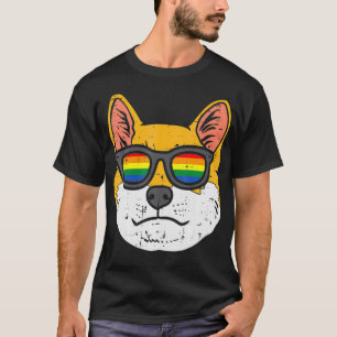 Shiba Inu Akita Dog LGBTQ Rainbow Flag Gay Pride A T-Shirt