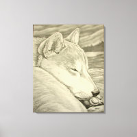 Shiba Inu Art Print Stretched Shiba Inu Art Canvas