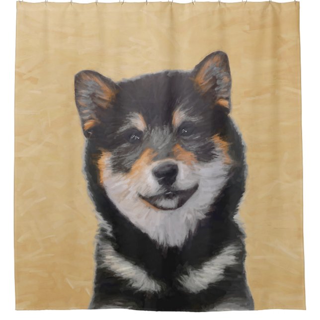 Shiba Inu (Black and Tan) Painting - Dog Art (Front)