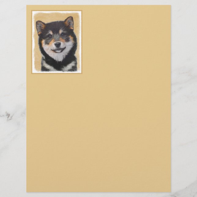 Shiba Inu (Black and Tan) Painting - Dog Art (Front)