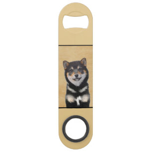 Shiba Inu (Black and Tan) Painting - Dog Art Bar Key