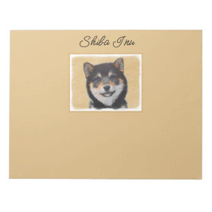 Shiba Inu (Black and Tan) Painting - Dog Art Notep Notepad