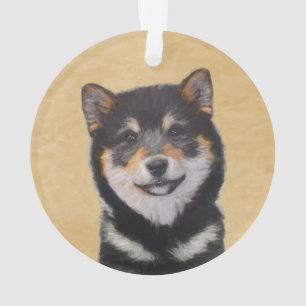 Shiba Inu (Black and Tan) Painting - Dog Art Ornament
