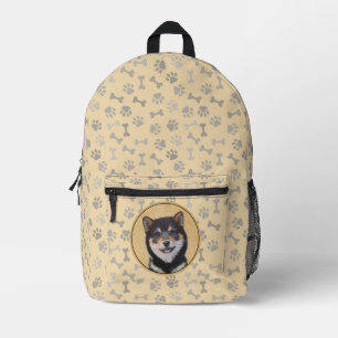 Shiba Inu (Black and Tan) Painting - Dog Art Printed Backpack