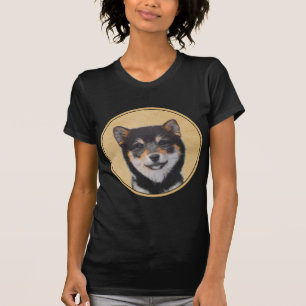 Shiba Inu (Black and Tan) Painting - Dog Art T-Shirt