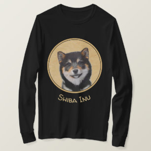 Shiba Inu (Black and Tan) Painting - Dog Art T-Shirt