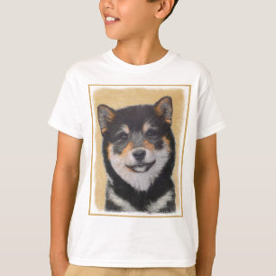Shiba Inu (Black and Tan) Painting - Dog Art T-Shirt