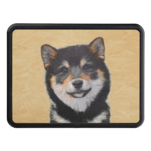 Shiba Inu (Black and Tan) Painting - Dog Art Trailer Hitch Cover
