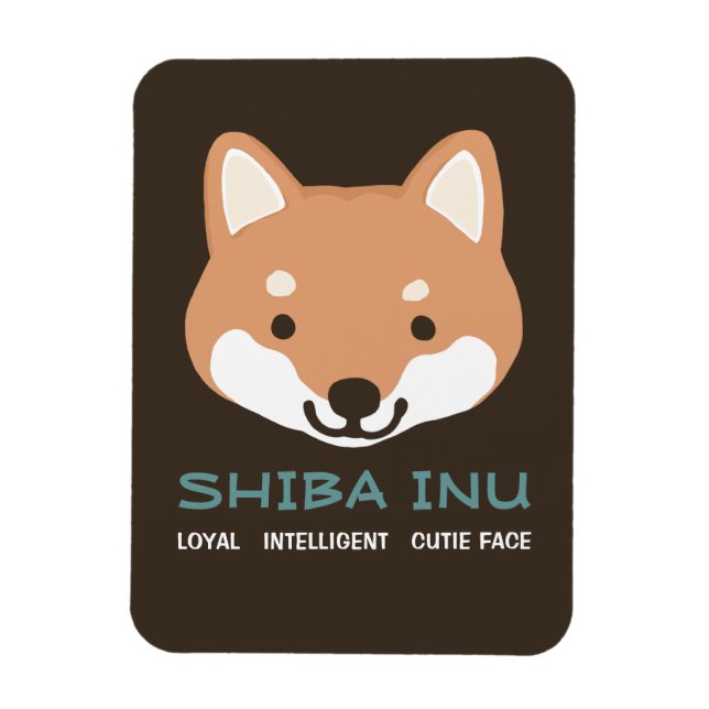Shiba Inu Cartoon Dog with Custom Text Magnet (Vertical)