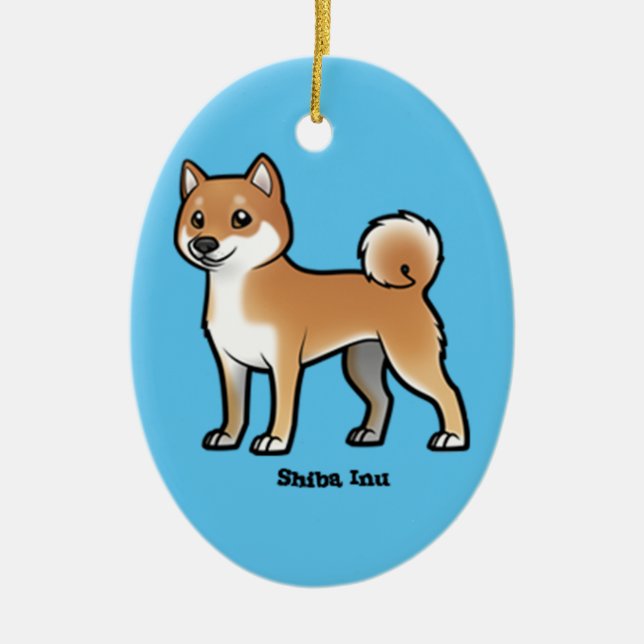 shiba inu ceramic ornament (Front)