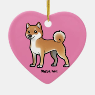 shiba inu ceramic ornament