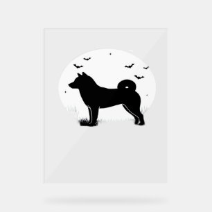 Shiba Inu Chien - Halloween Lune Silhouette Oversi