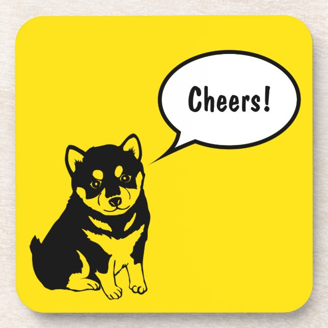Shiba Inu Chinese Dog Year 2018 Square Coaster (Front)