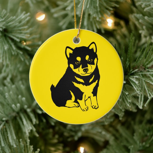 Shiba Inu Chinese Dog Year 2018 Text back Ornament (Tree)