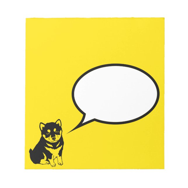Shiba Inu Chinese Dog Year Birthday speech bubble Notepad (Front)