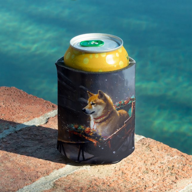 Shiba Inu Christmas Festive Season  Can Cooler (In Situ Pool)