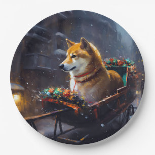 Shiba Inu Christmas Festive Season  Paper Plate