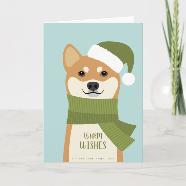 Shiba Inu Christmas Holiday Card (Front)