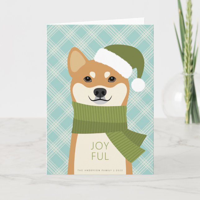 Shiba Inu Christmas Holiday Card (Front)