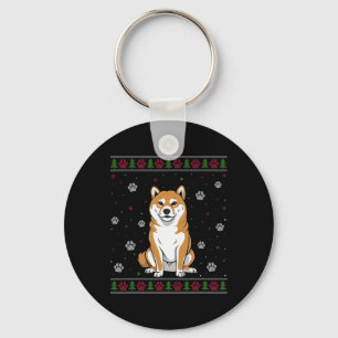 Shiba Inu Christmas Sweater Xmas Pet Animal Dog Lo Keychain