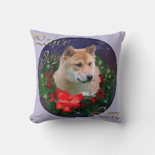 Shiba Inu Christmas Throw Pillow
