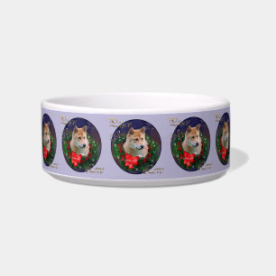 Shiba Inu Christmas Wreath Bowl