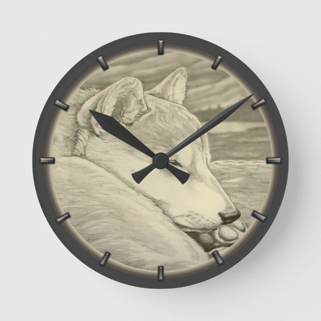 Shiba Inu Clock Gifts Decor 柴犬礼物 Wall Clock (Front)