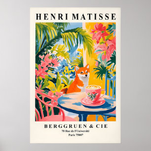 Shiba Inu Coffee Print Matisse Style Dog Art