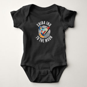 Shiba Inu Coin To The Moon Rocket Hodl Baby Bodysuit