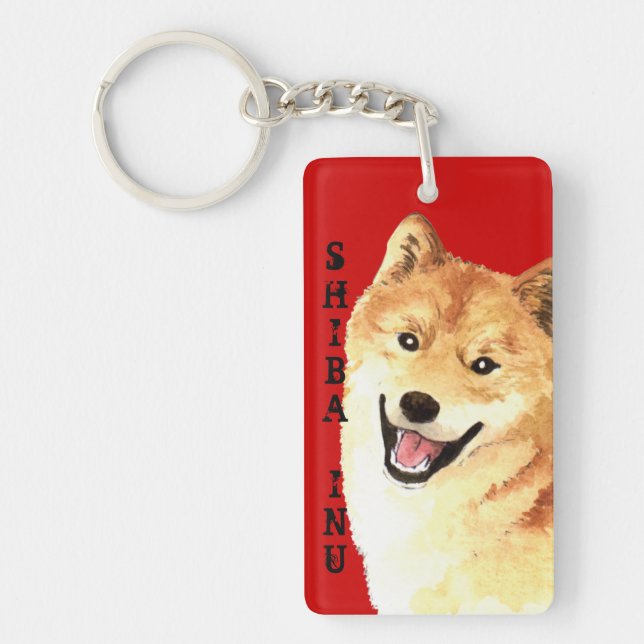 Shiba Inu Colour Block Keychain (Front)